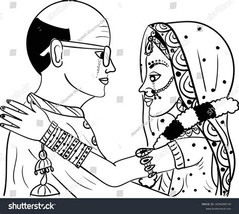 Indian Wedding Clipart Vidai Bidai Ceremony: vetor stock (livre de ...