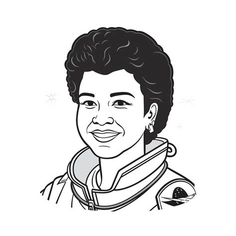 Learn About Mae Jemison Through Coloring - Coloring Page