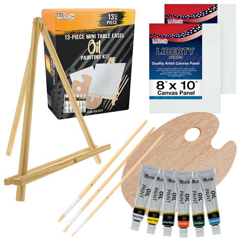 "U.S. Art Supply 14-Piece Artist Painting Set - 6 Oil Colors, 12 ...