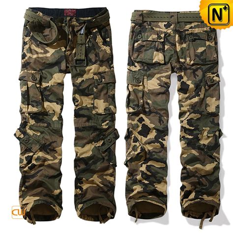 Loose Fit Army Green Camouflage Cargo Pants for Men CW100057