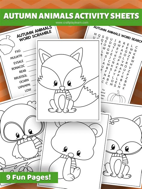 Autumn Animals Activity Printables Free Download - Craft Play Learn