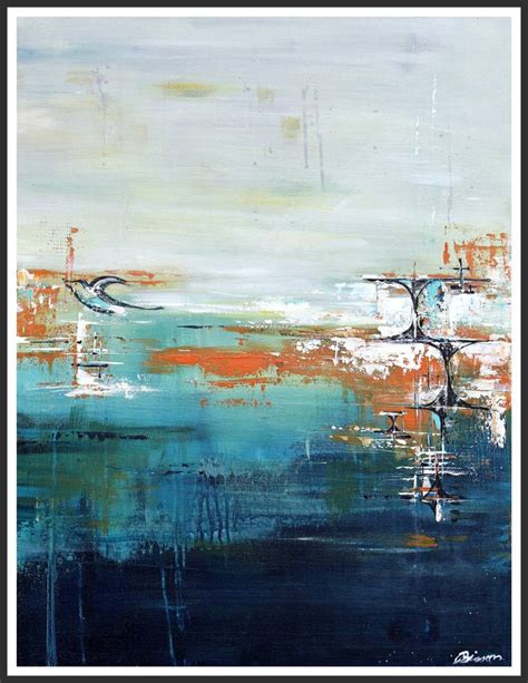 Hope - contemporary abstract painting with mid-century touch Painting ...