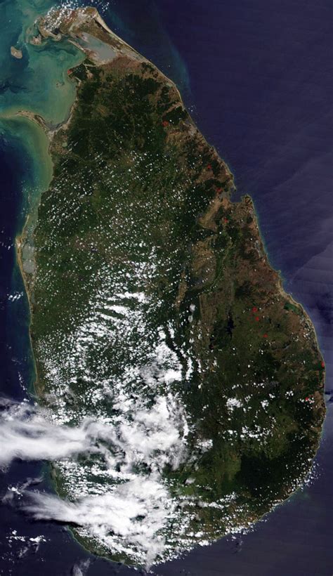 Large satellite map of Sri Lanka | Sri Lanka | Asia | Mapsland | Maps ...