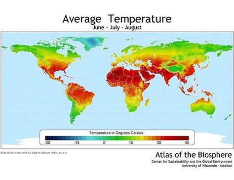 World average temperature (June, July, August) | World temperature map, World temperatures, Map