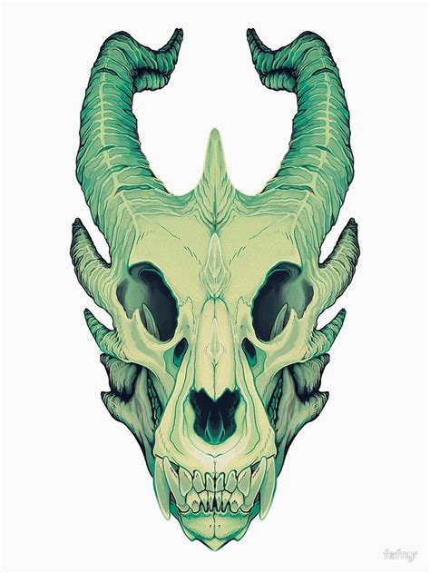 Dragon Skull Essential T-Shirt by fafnyr | Animal skull drawing, Skull drawing, Skulls drawing