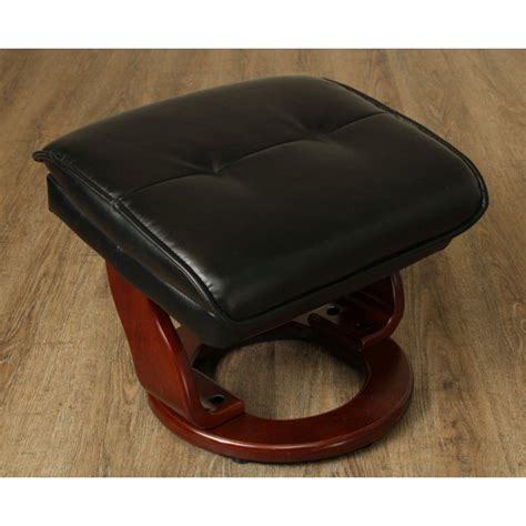 Benchmaster Black Reclining Swivel Chair with Ottoman - a Pair | Chairish