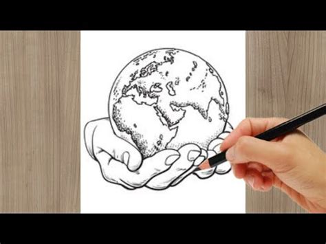 Drawing Hands Holding The World - Hands Of Globe - Drawing Tutorial With Pencil - YouTube