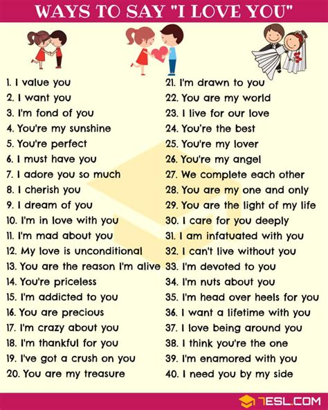 150 Cute Ways to Say "I Love You" in English • 7ESL