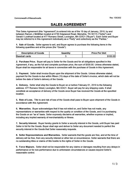 Contract Of Sale