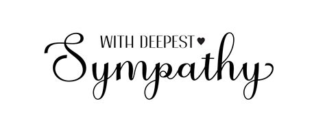 with deepest sympathy. Vector black ink lettering isolated on white ...