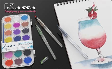 Amazon.com: Kassa Watercolor Set for Kids and Adults: Painting Kit ...