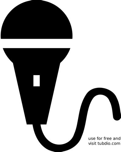 Black and white microphone icon vector graphics | Public domain vectors