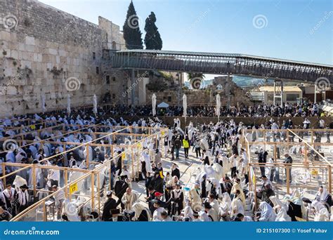 Top View of the Western Wall during the Morning Prayer on Passover, Editorial Image - Image of ...