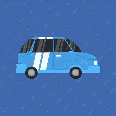 Premium Vector | Blue electric car primitive graphic style flat vector ...