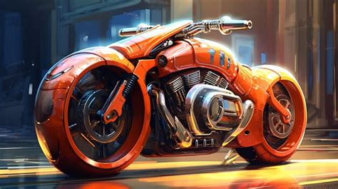 Premium AI Image | Futuristic custom motorcycle illustration