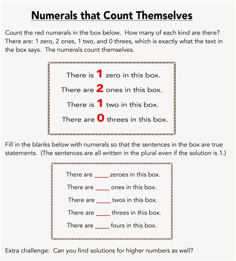 1001 Math Problems: Numerals that Count Themselves