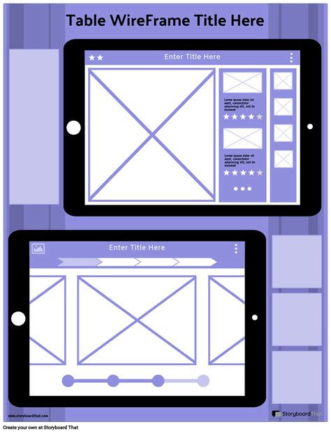 Corporate Tablet WireFrame Template 4 Storyboard