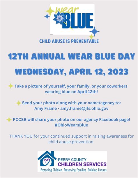 12th Annual Wear Blue Day | Wednesday, April 12, 2023 — Perry County Ohio