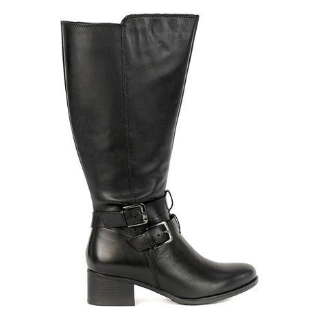 Naturalizer Women's Dale Wide Calf Waterproof Black Leather Boots ...