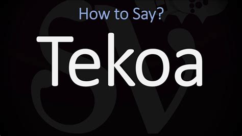 How to Pronounce Tekoa? (CORRECTLY) Meaning & Pronunciation - YouTube