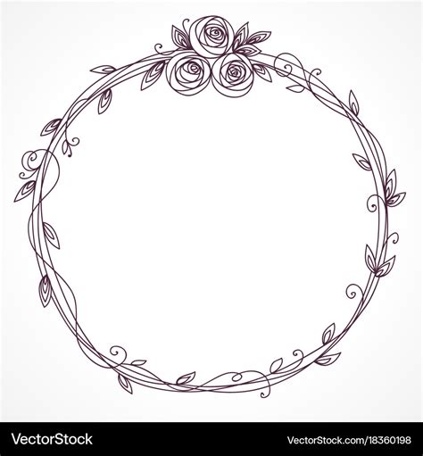 Floral frame abstract element for wedding Vector Image