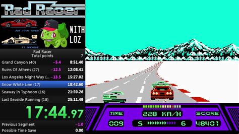 Rad Racer (NES) Speedrun 25:03.28 with 67,371 Points (OLD) - YouTube