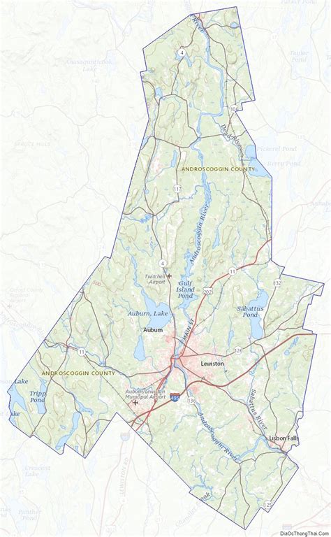 Map Of Androscoggin County Maine Showing Cities Highw - vrogue.co