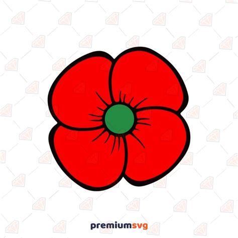 Basic Red Poppy Flower SVG Cut File | PremiumSVG