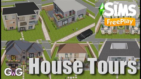 The Sims Freeplay- 6 NEW Premade House Templates Tours - YouTube