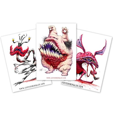 Set of 3 X Aaahh Real Monsters ICKIS, OBLINA & KRUMM Signed A3 Art ...