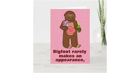 Funny Bigfoot Birthday Humor Holiday Card | Zazzle