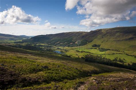 Beautiful Valley in the Scottish Highlands with a River and Lakes Stock ...