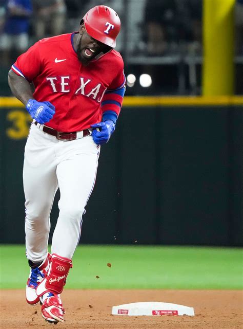 Photos: Scream it out! Rangers OF Adolis Garcia celebrates his game ...