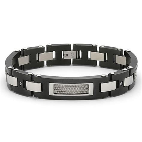 Men's Diamond-Accent Bracelet Stainless - JCPenney