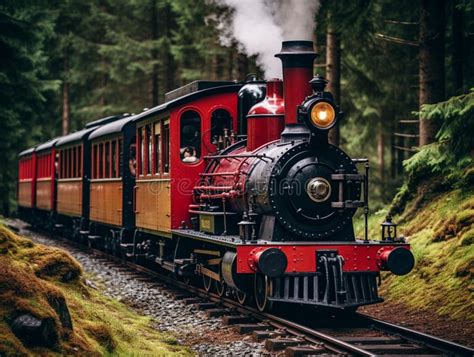 Classic Locomotive Forest Background High Detail Photo Stock ...