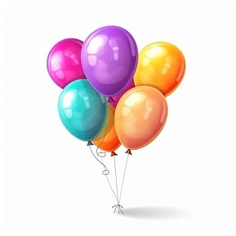 Premium AI Image | 3d Realistic Colorful Bunch of Birthday Balloons ...