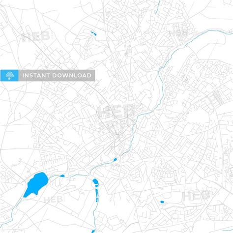 Mansfield, England bright two-toned vector map - HEBSTREITS Sketches ...