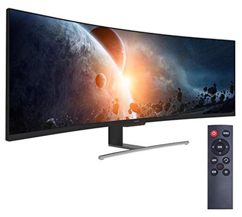 VIOTEK SUW49C 49-Inch Super Ultrawide 32:9 Curved Monitor with Speakers ...