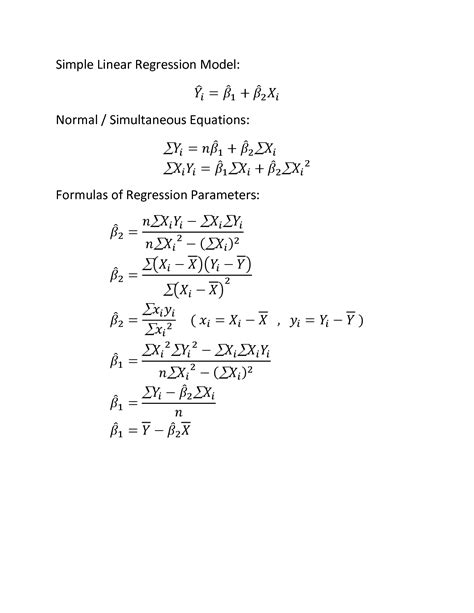 SOLUTION: Econometrics formulas - Studypool