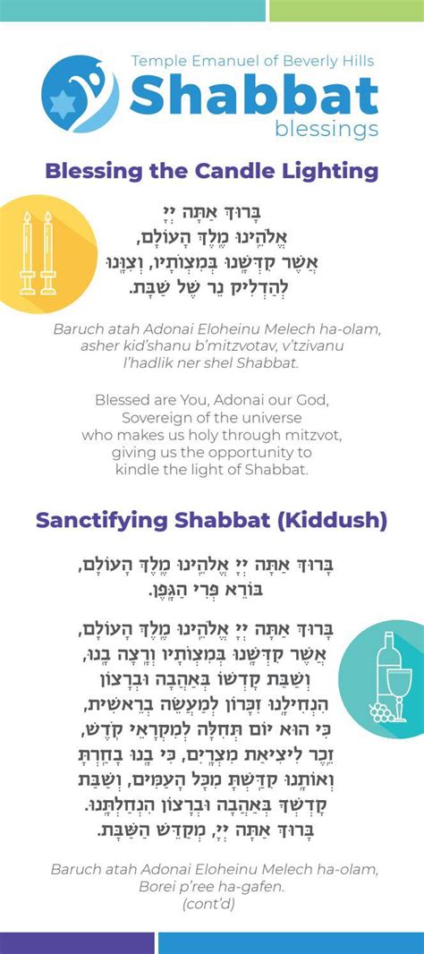 Shabbat Blessings – Prayer Card by Temple Emanuel of Beverly Hills - Issuu