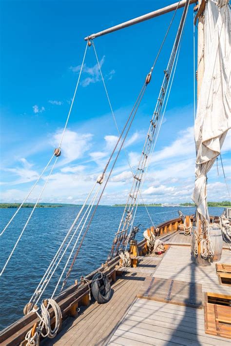 View from the Deck of a Small Sailing Ship Stock Photo - Image of boat, blue: 255732232