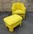 Vintage 80s Yellow Club Chair & Ottoman | Chairish