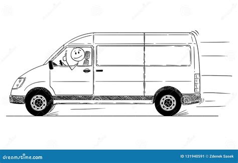 Cartoon Of Driver Of Generic Delivery Van Showing Thumbs Up | CartoonDealer.com #131940591