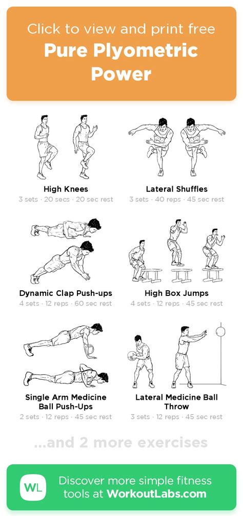 Pure Plyometric Power · WorkoutLabs Fit | Plyometrics, Plyometric workout, Free workouts