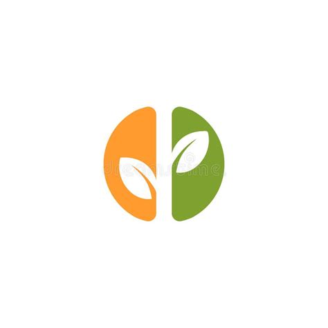 Isolated Abstract Green and Orange Color Round Shape Logo. Leaf ...