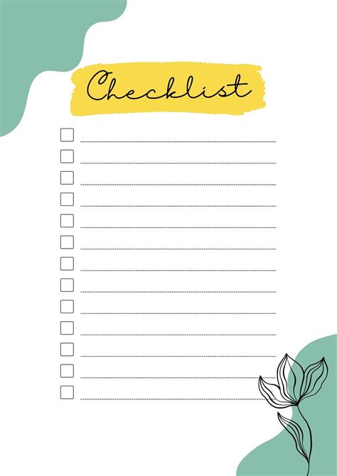 Blank Checklist