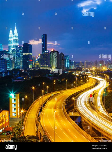 Kuala Lumpur skyline at night Stock Photo - Alamy