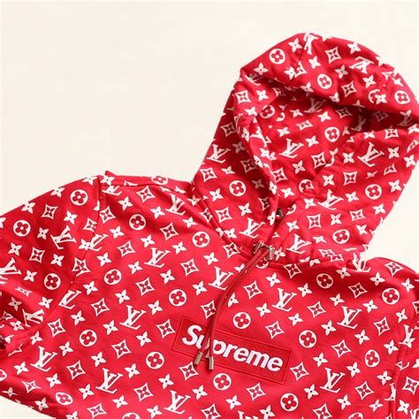 Louis Vuitton | Supreme Logo Box Hoodie Monogram | Red - The-Collectory