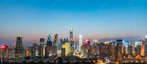 shenzhen skyline at night Stock Photo | Adobe Stock