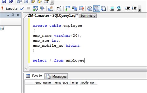 SQL Create Table